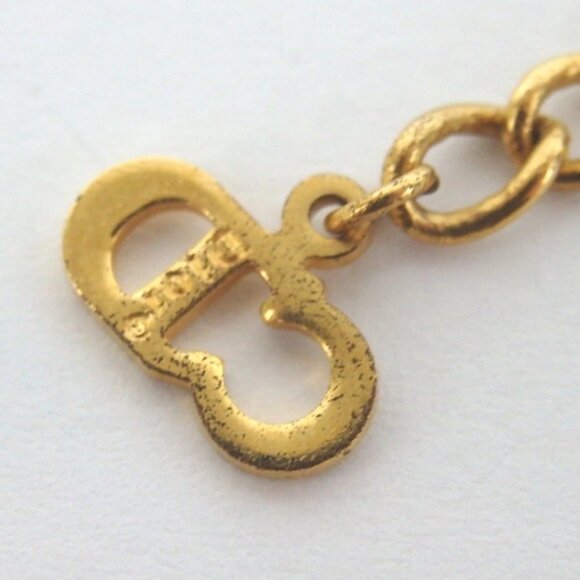 Authentic Christian Dior D logo Necklace metal [Used] - Picture 9 of 9